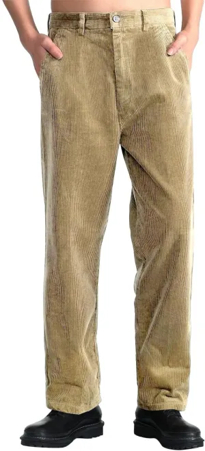 IDEALSANXUN Mens Corduroy Pants Flat Front Straight Leg Casual Pants