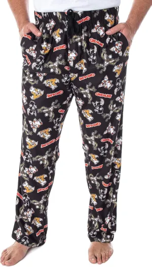 INTIMO The Gremlins Men's Gizmo Stripe Daffy Mogwai Allover Character Adult Sleep Lounge Pajama Pants