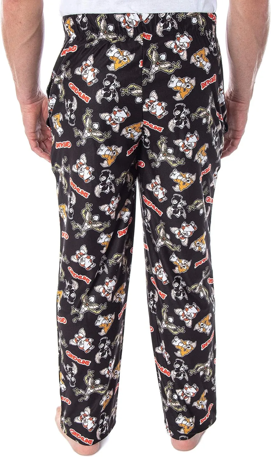 INTIMO The Gremlins Men's Gizmo Stripe Daffy Mogwai Allover Character Adult Sleep Lounge Pajama Pants