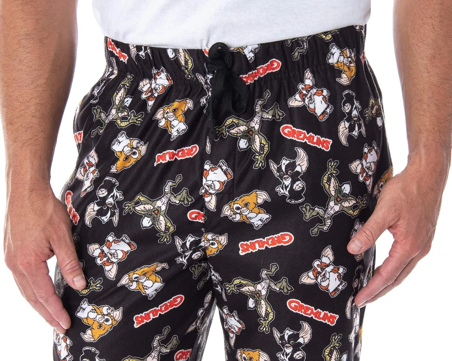 INTIMO The Gremlins Men's Gizmo Stripe Daffy Mogwai Allover Character Adult Sleep Lounge Pajama Pants