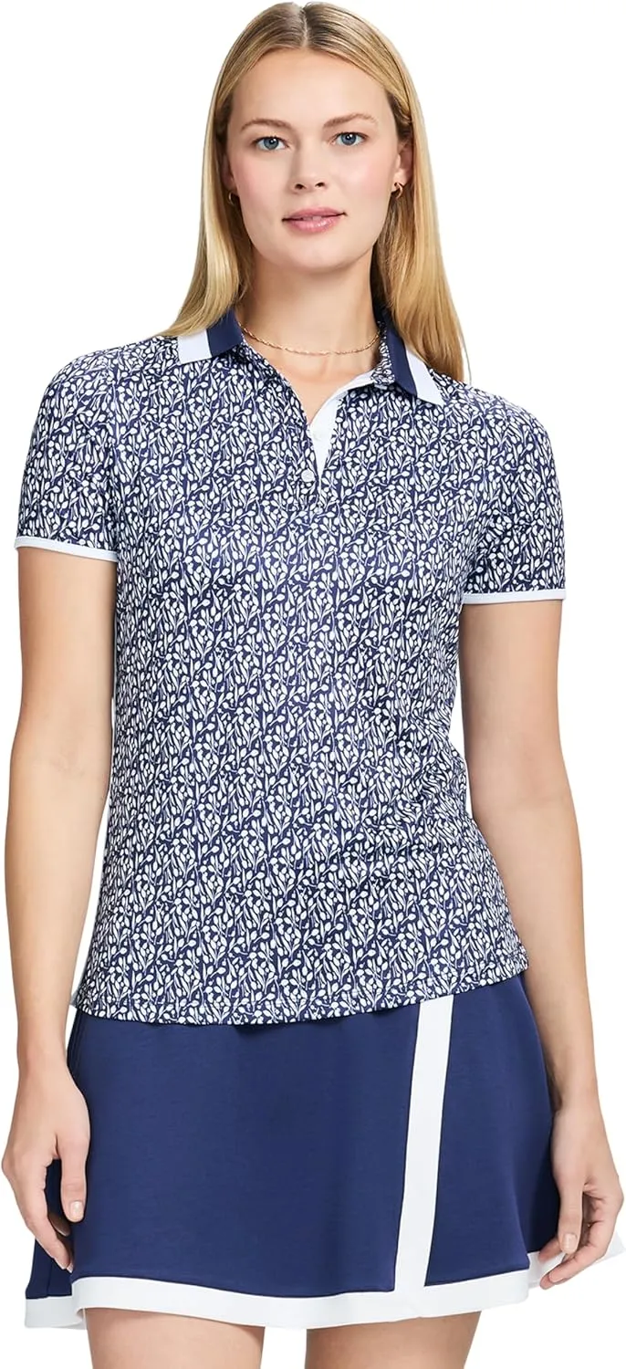 IZOD Women's Shirt Performance Stretch Golf Collared Short Sleeve