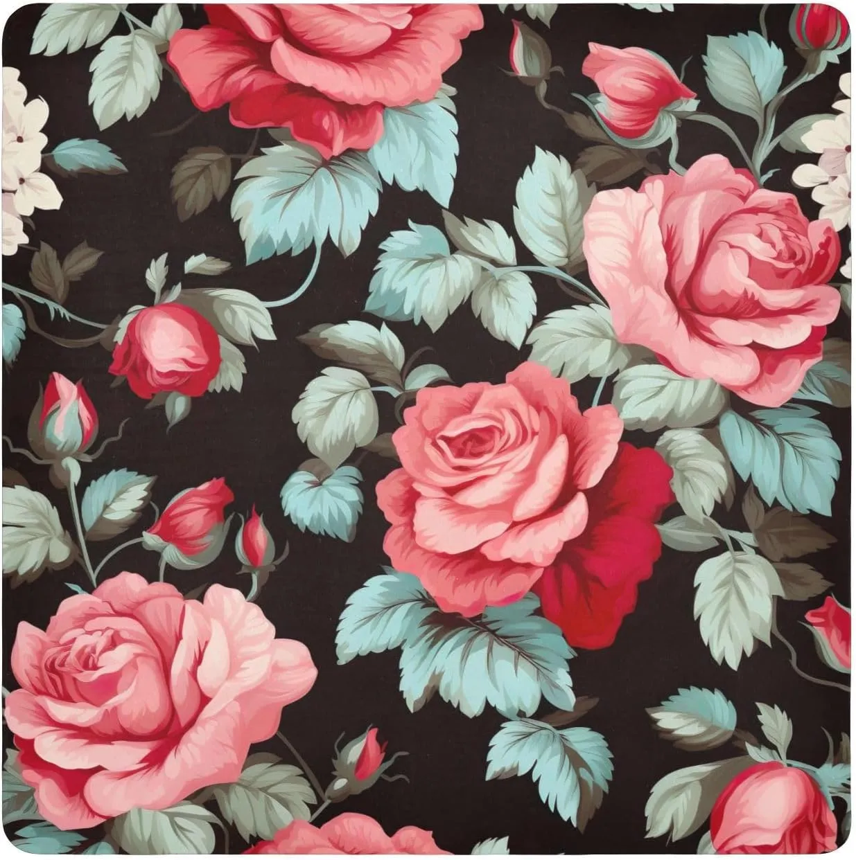 J JOYSAY Vintage Red Roses Self-Adhesive Magic Cloth Makeup Bag Magic Bag Travel Protective Wrap for Travel Daily Use,21.7 In