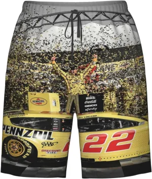 Joey-Logano-Car-22 Men's Swim Trunks Board Shorts Outdoor Beach Surfing