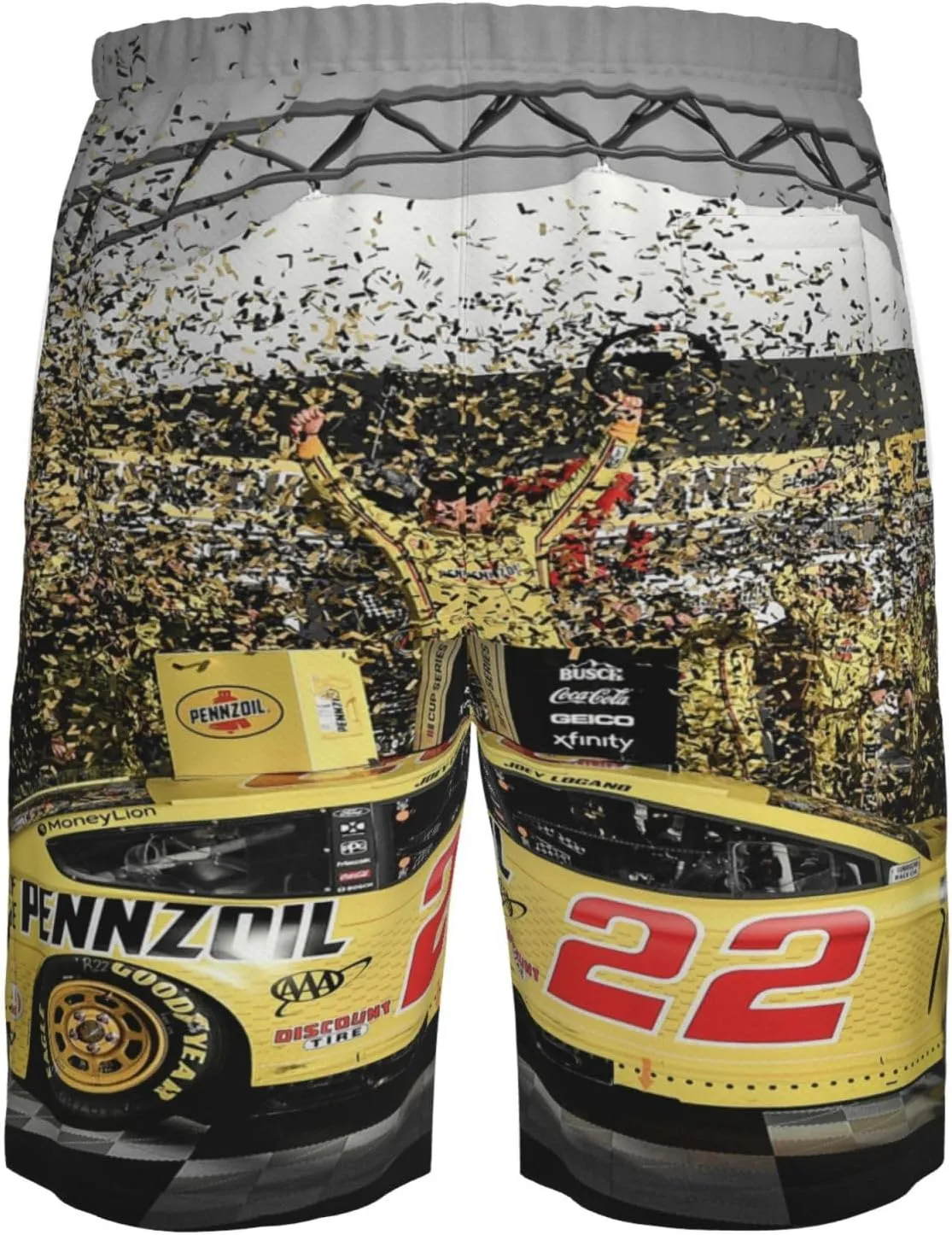 Joey-Logano-Car-22 Men's Swim Trunks Board Shorts Outdoor Beach Surfing