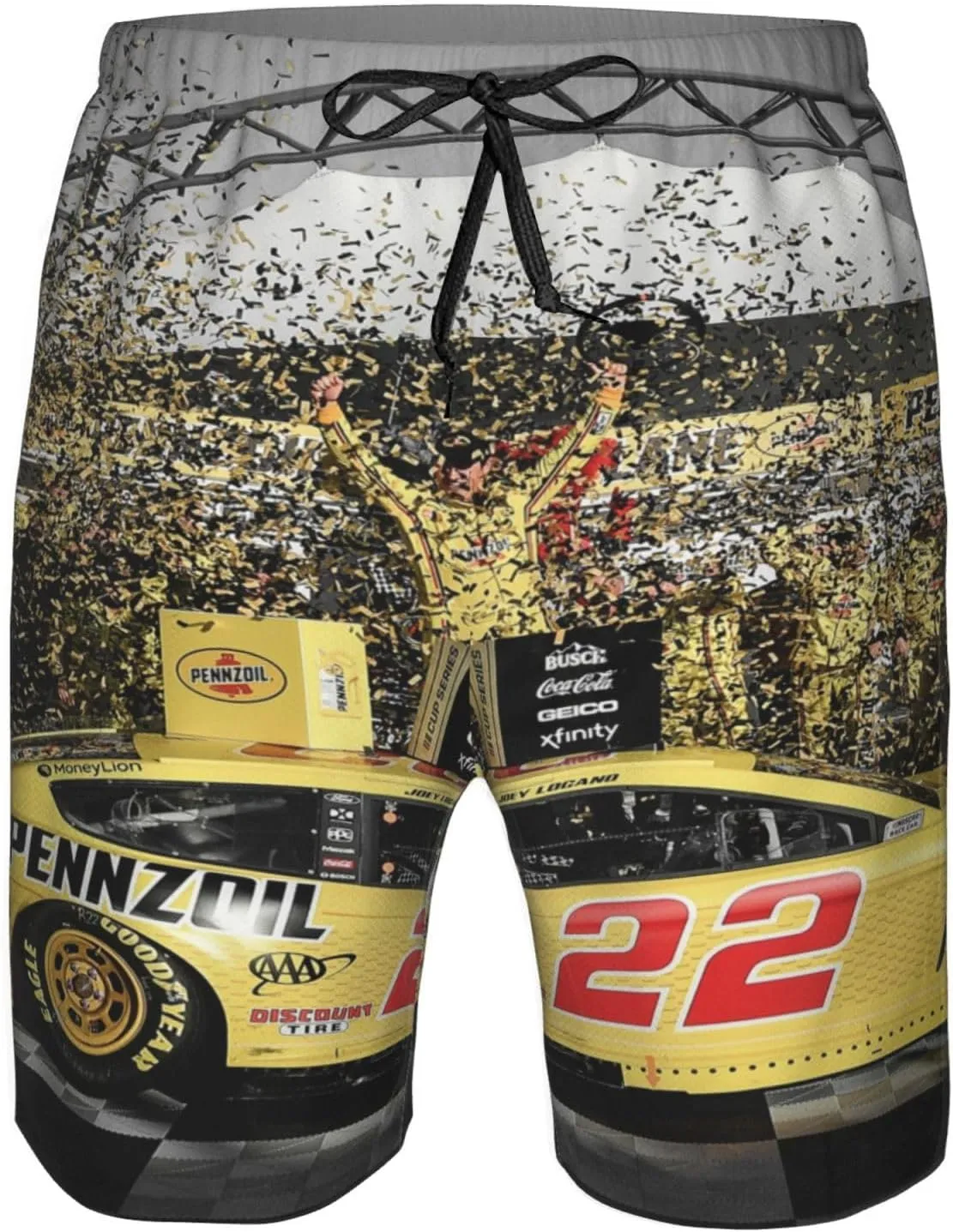 Joey-Logano-Car-22 Men's Swim Trunks Board Shorts Outdoor Beach Surfing