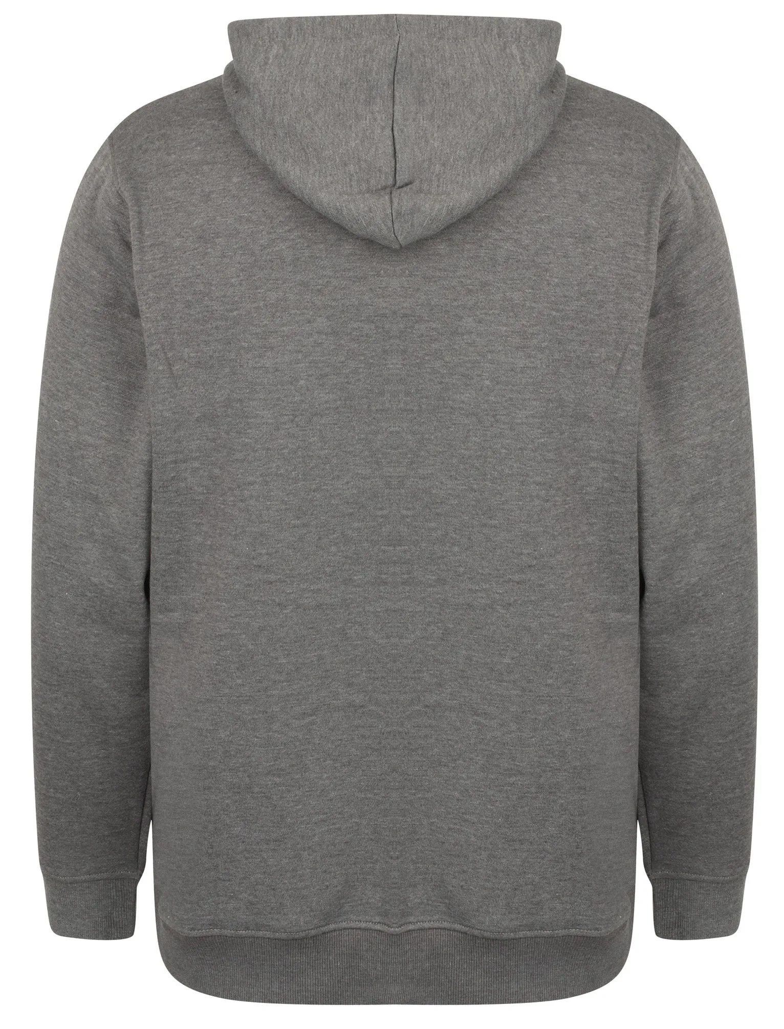 Kesler Brush Back Fleece Basic Zip Through Hoodie In Grey