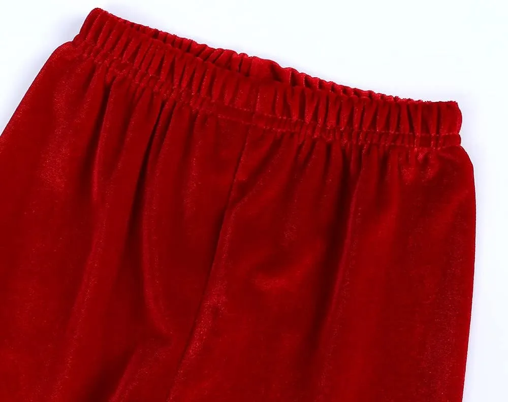 Kids Tales Child Velvet Pajama Sets Christmas Button Down Long Sleeve Shirt   Long Pants Boys Girls Solid Loungewear 2PCS