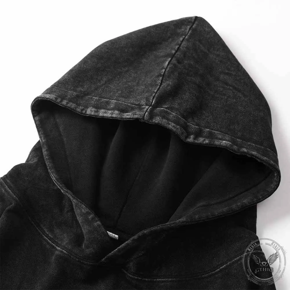 Killin It Round Print Vintage Washed Hoodie