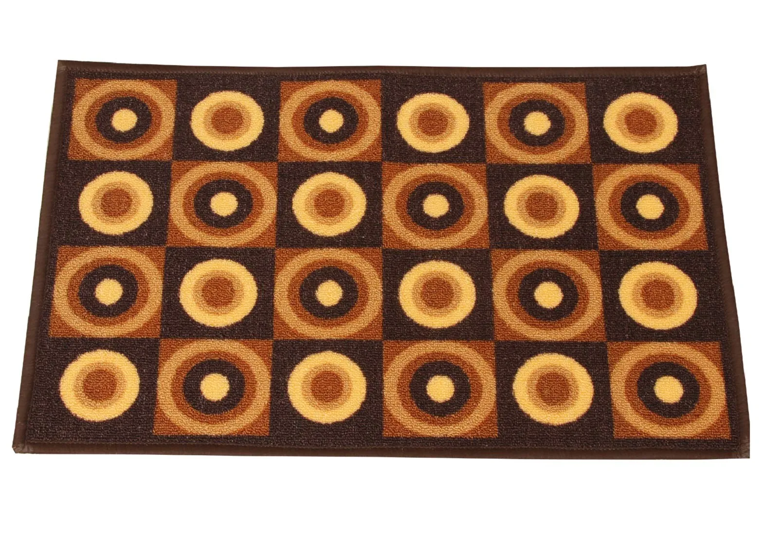 Kuber Industries Circle Design Cotton Bed Side Runner - 57" x 23" x 0.39", Brown (CTKTC0166)