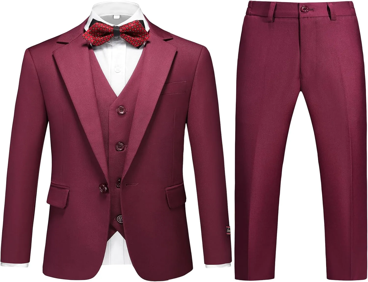 Lamgool Boys Suits 3 Piece Slim Fit One Button Tuxedo Jacket Vest and Pant for Kids Prom Wedding Formal Set Size 4-14 Years