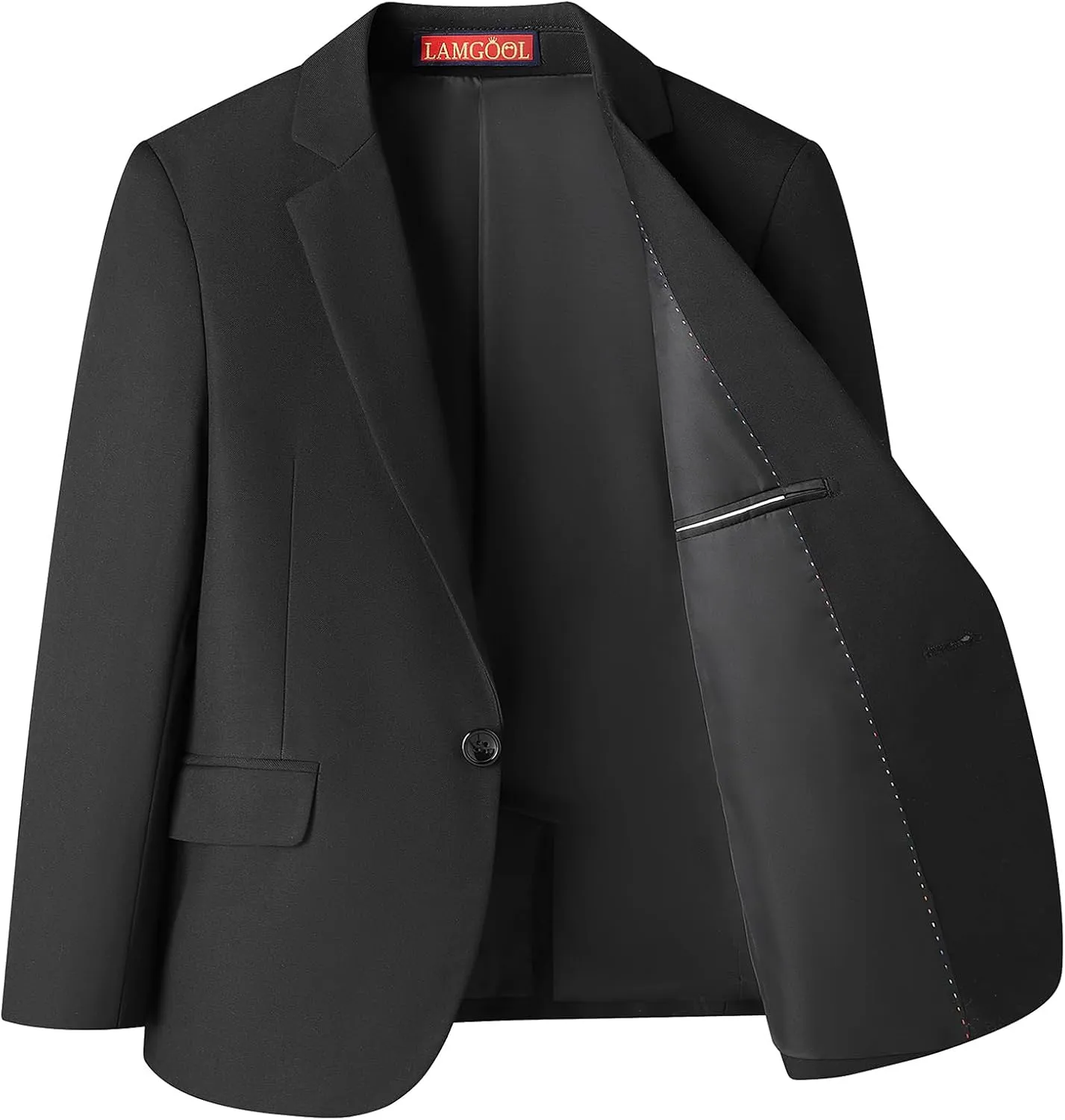 Lamgool Boys Suits 3 Piece Slim Fit One Button Tuxedo Jacket Vest and Pant for Kids Prom Wedding Formal Set Size 4-14 Years