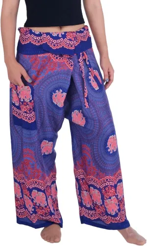 Lannaclothesdesign Women's Thai Fisherman Pants Yoga Trousers Wide Legs Pants