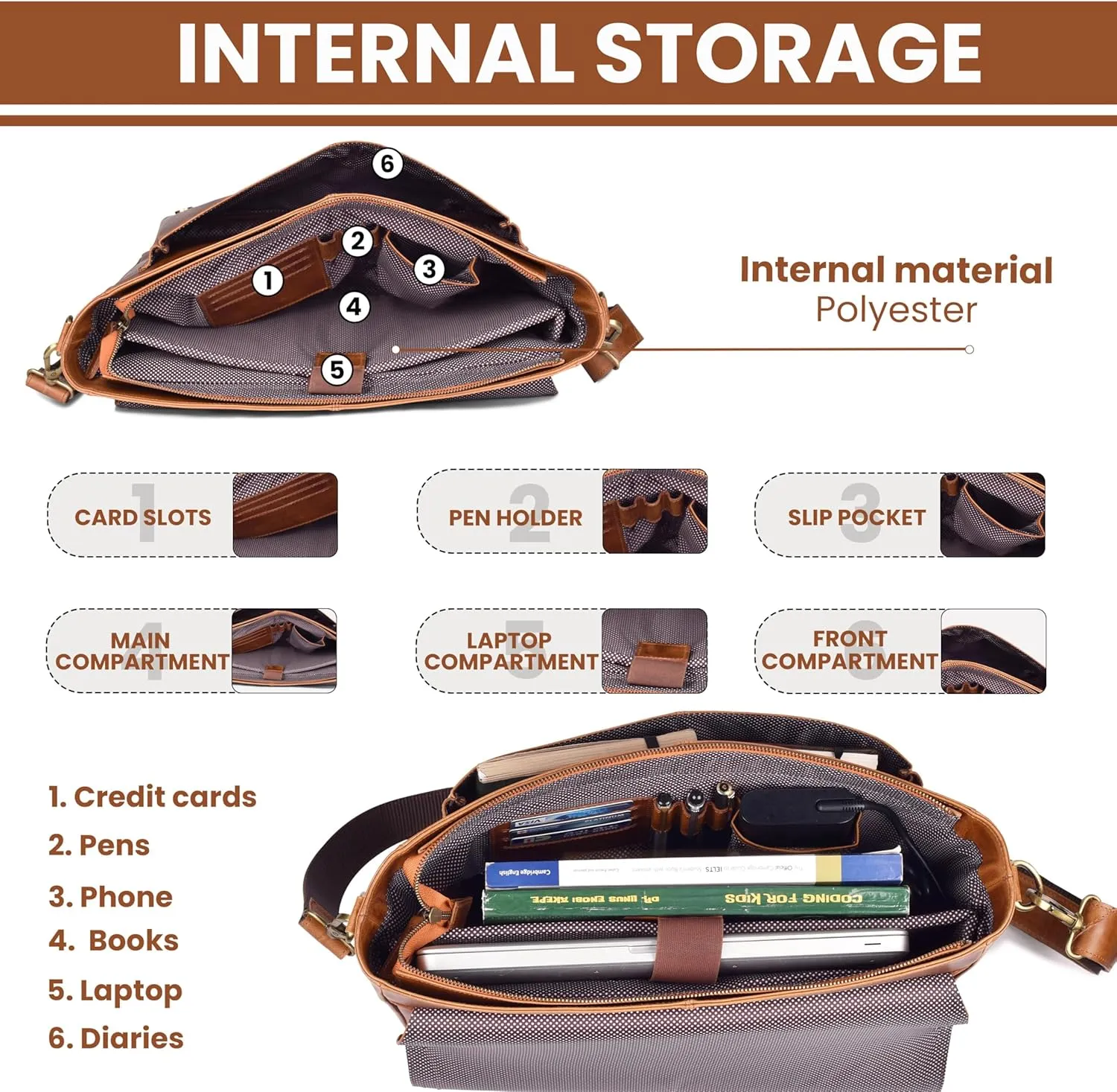 LEATHER VILLAGE Vintage Leather Messenger Bag15.5" Handmade Satchel for Men & Women Shoulder Bag Office, Travel & Daily Use