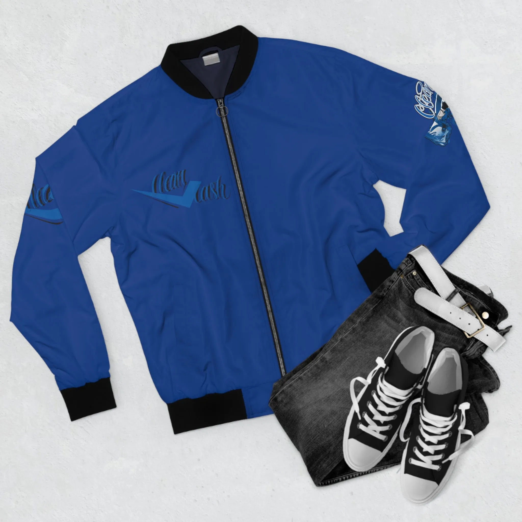 Legit Trappers Check Clean Cash Men's Bomber Jacket (AOP)
