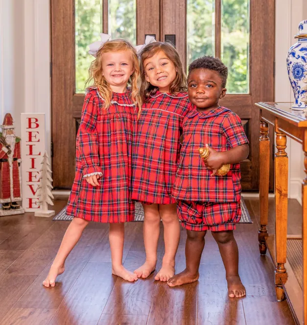 Leo Red Checked Short Set