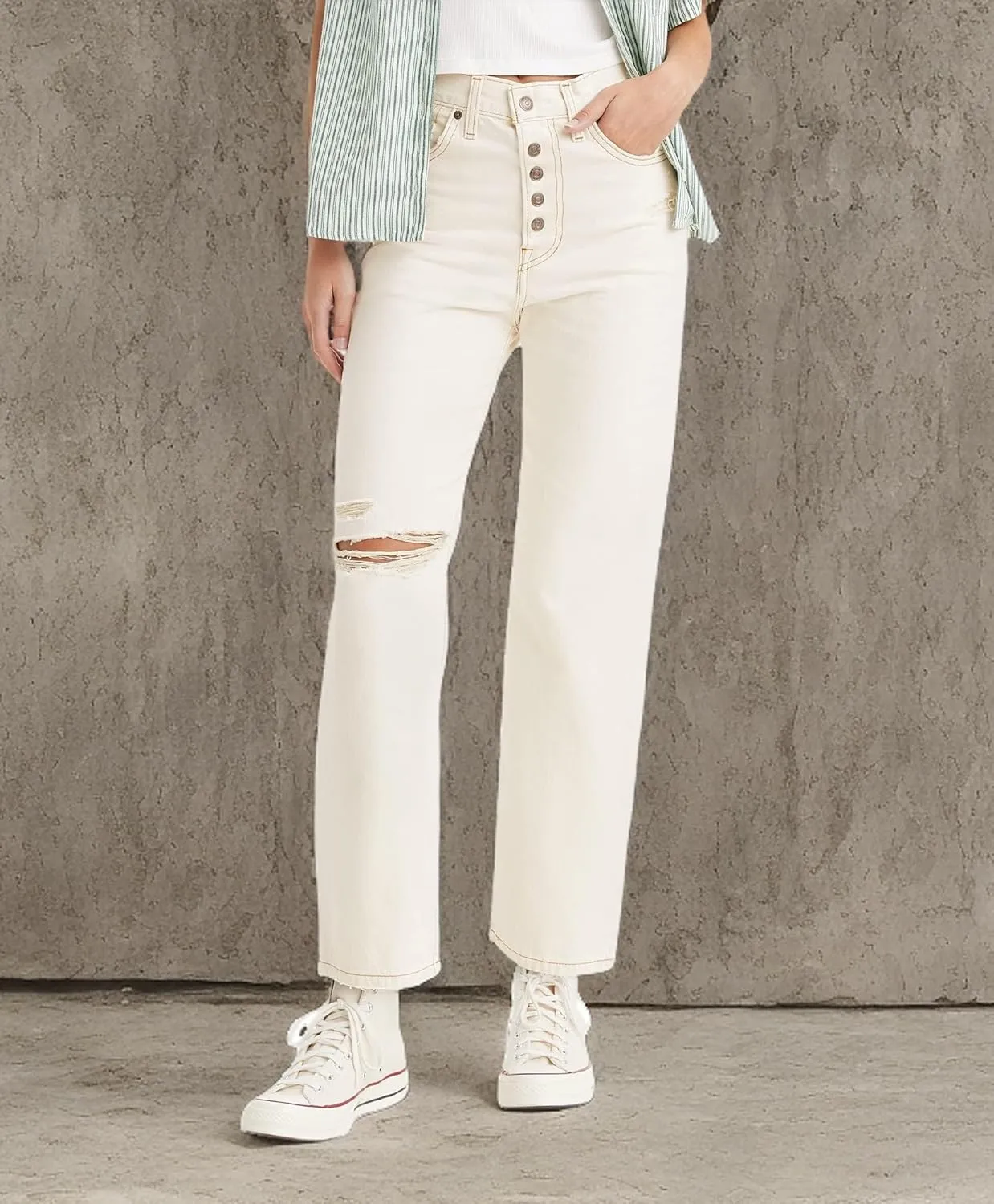 Levi's Women's Snap Ribcage Straight Ankle Jeans