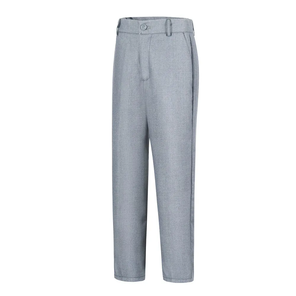 Light Grey Classic 4 Piece Boy's Formal Suits With Vest Pants Shirt Tie