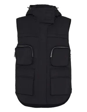 Light Padded Nylon Hoodie Vest
