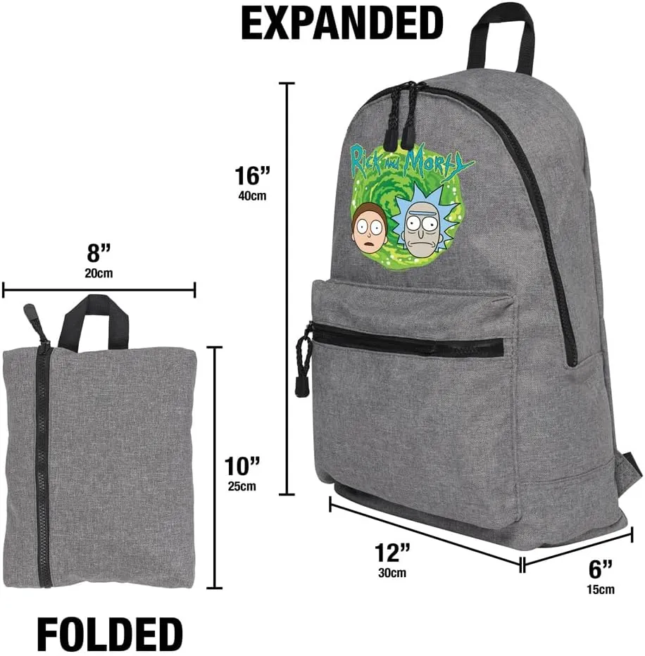 LOGOVISION Rick and Morty Rick and Morty Heads Lightweight Backpack for Work School Daily Use Packable for Travel