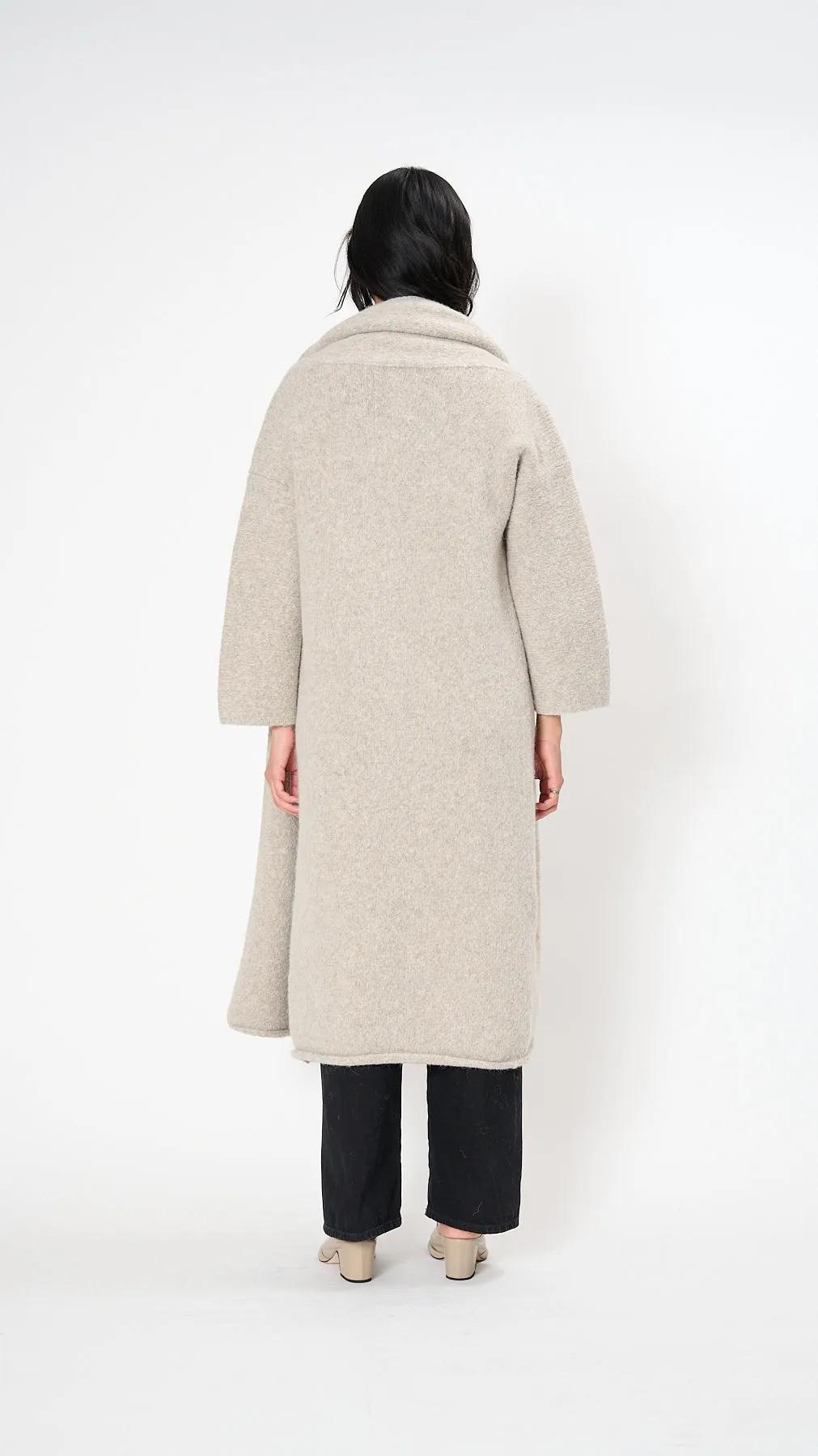 Long Shawl Cardigan in Pebble