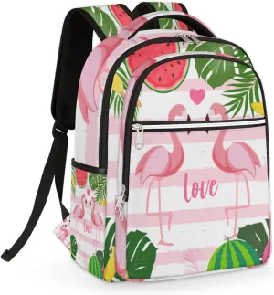 Love Flamingo Travel Laptop Backpack for Women Lightweight Laptop Bag Fits 15.6 inch Laptop Durable Travel Backpack Casual Daypack for Work Business Daily Use