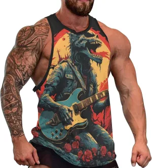 MARSVOVO Mens Tank Top Colorful Floral Graphic Print Casual Sleeveless Crew Neck Western Sportswear Trendy Clothes
