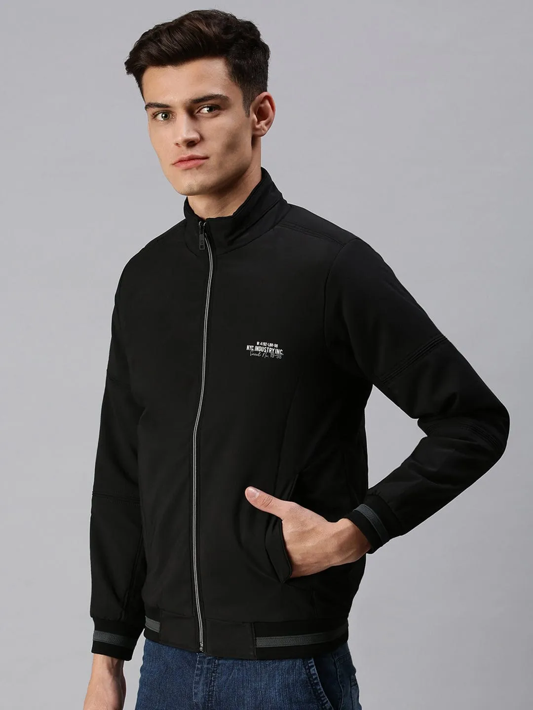 Men Black Padded Jacket