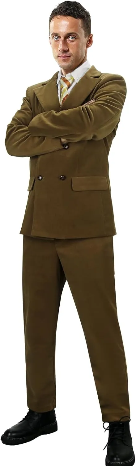 Men Mr Fox Costume Blazer Suit Jacket Pants T-Shirt Tie Tuxedo Set Halloween Party Cosplay Dress Up Outfit