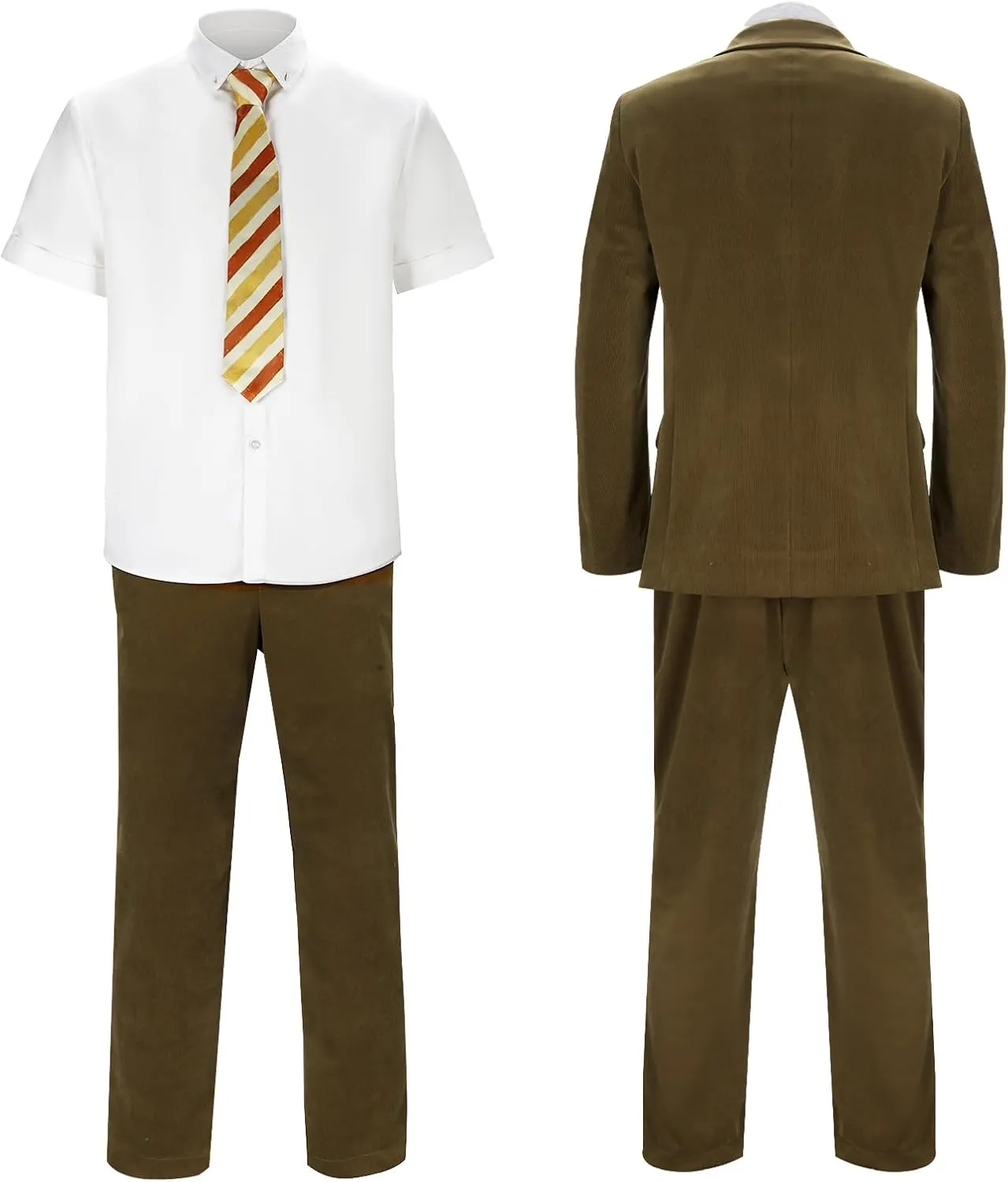 Men Mr Fox Costume Blazer Suit Jacket Pants T-Shirt Tie Tuxedo Set Halloween Party Cosplay Dress Up Outfit