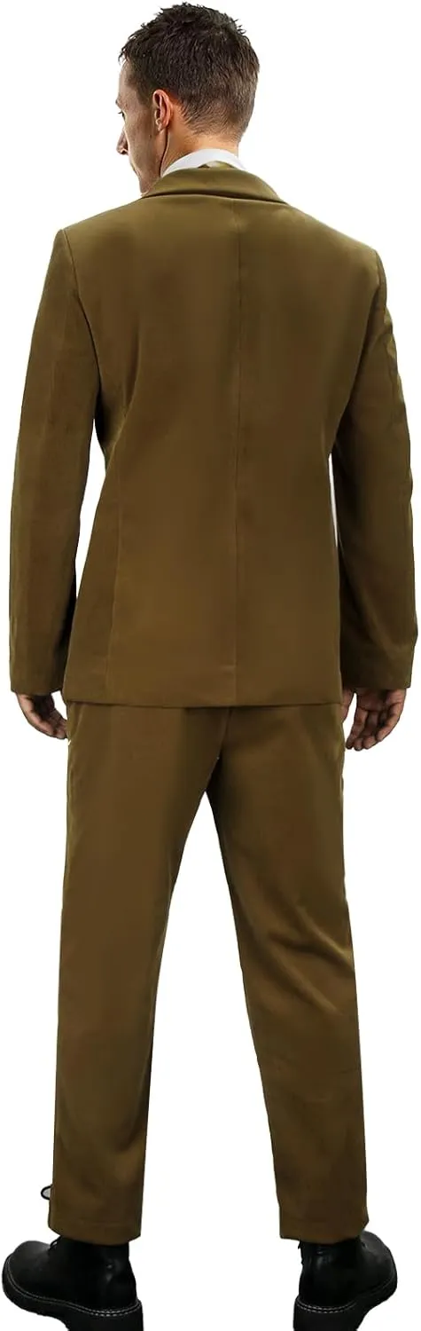 Men Mr Fox Costume Blazer Suit Jacket Pants T-Shirt Tie Tuxedo Set Halloween Party Cosplay Dress Up Outfit