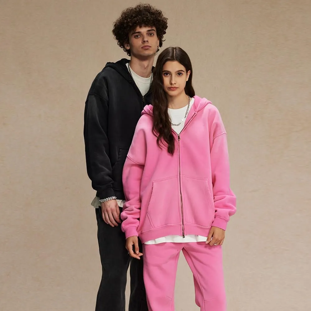 Men Oversized Hoodies Vintage Cotton Casual Hooded Sweatshirt with Pocket Teens Pullover Unisex