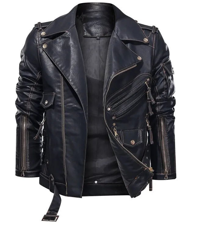 Men's Black Vintage Leather Jacket