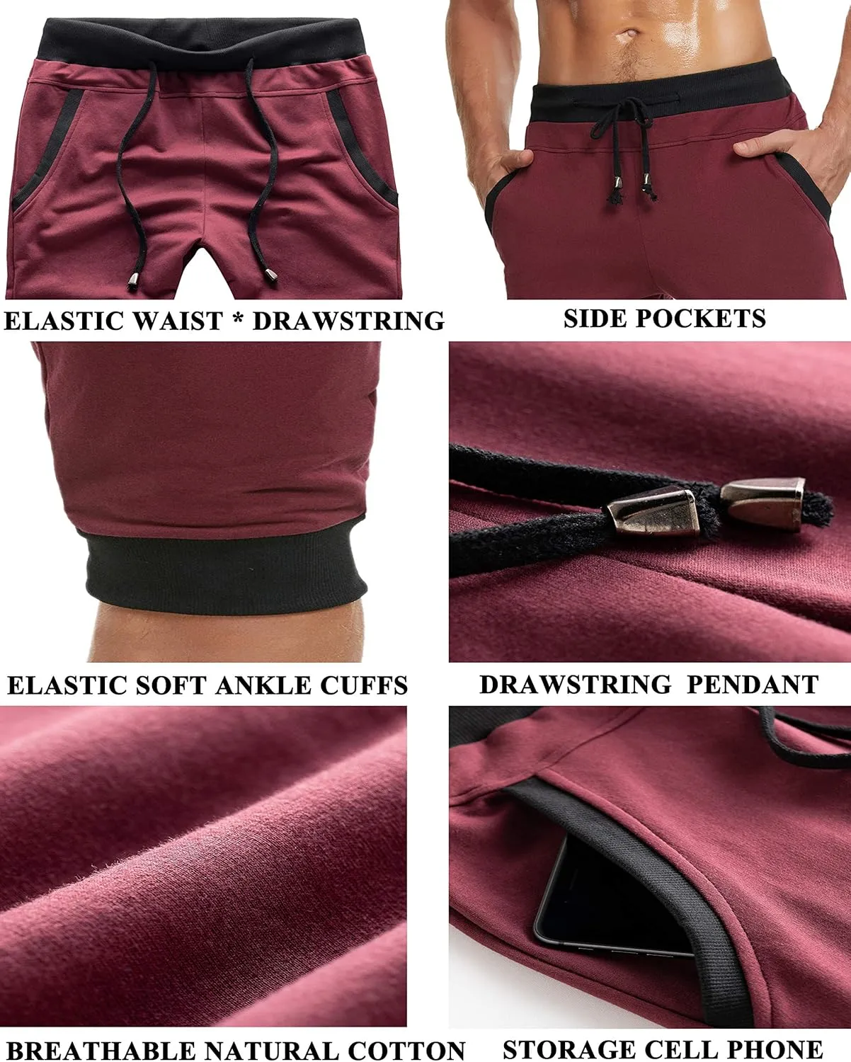 Men's Casual Harem Training Jogger Sport Short Baggy Pants