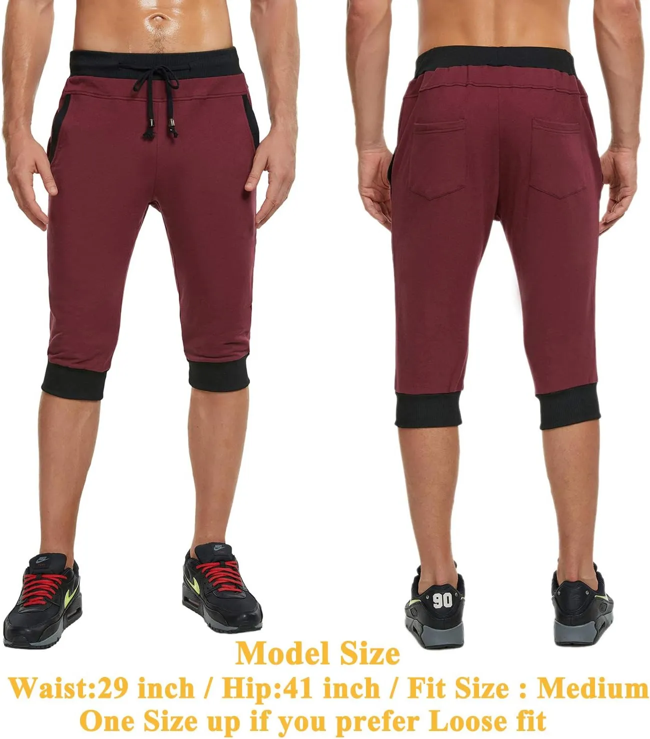 Men's Casual Harem Training Jogger Sport Short Baggy Pants