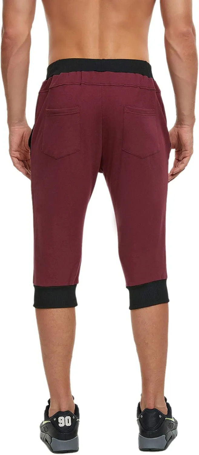 Men's Casual Harem Training Jogger Sport Short Baggy Pants