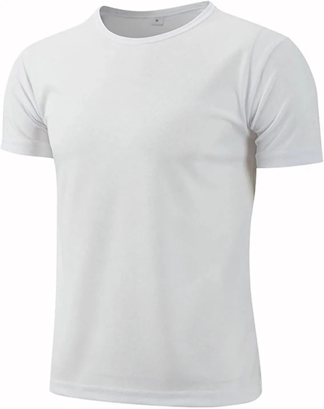 Mens Quick-Dry Solid Color Short Sleeve Sport T-Shirt for Gym, Fitness, Running