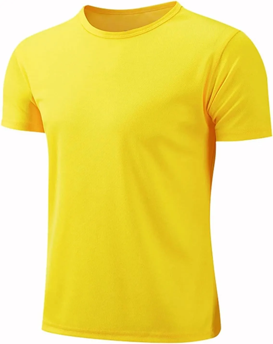 Mens Quick-Dry Solid Color Short Sleeve Sport T-Shirt for Gym, Fitness, Running