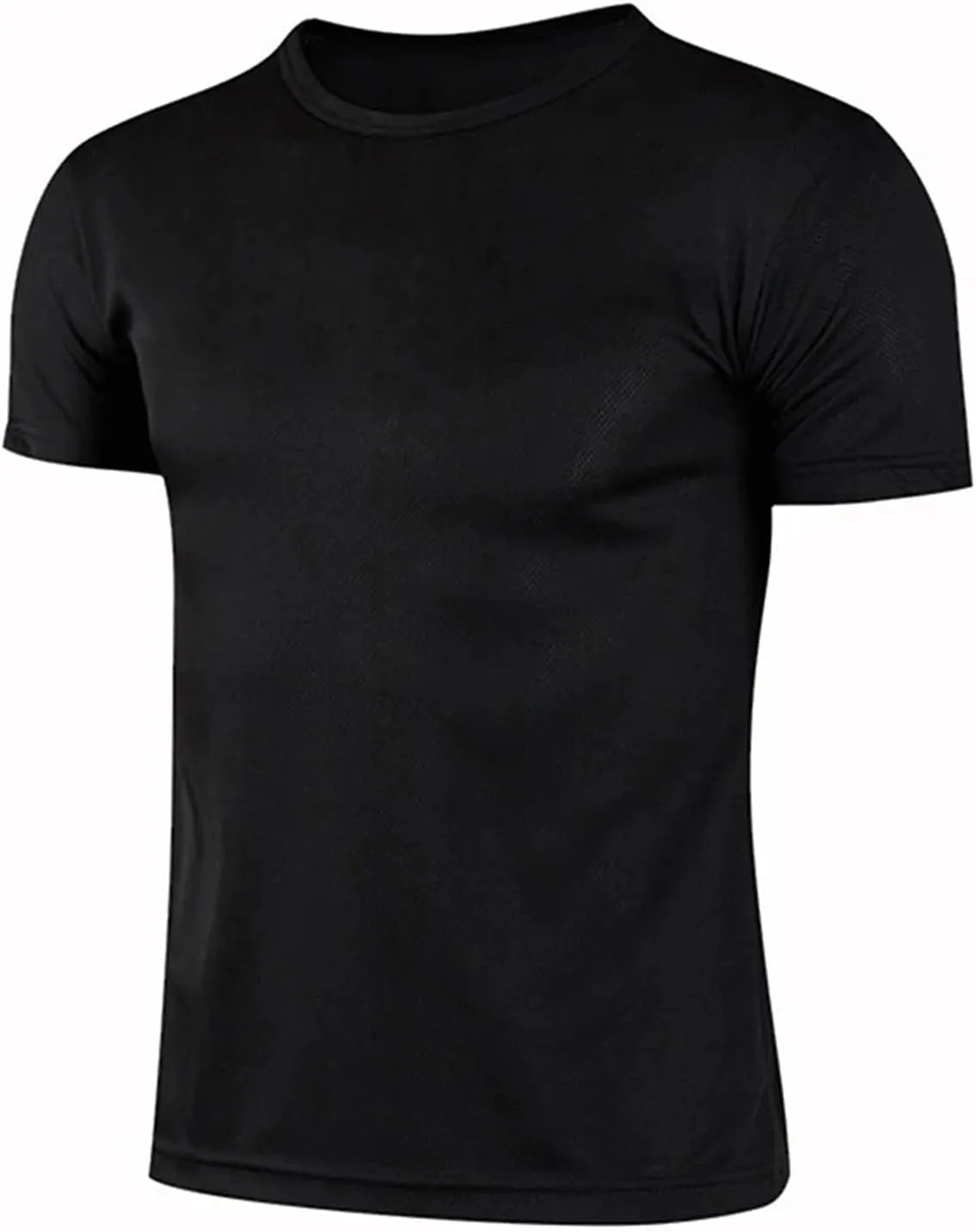 Mens Quick-Dry Solid Color Short Sleeve Sport T-Shirt for Gym, Fitness, Running