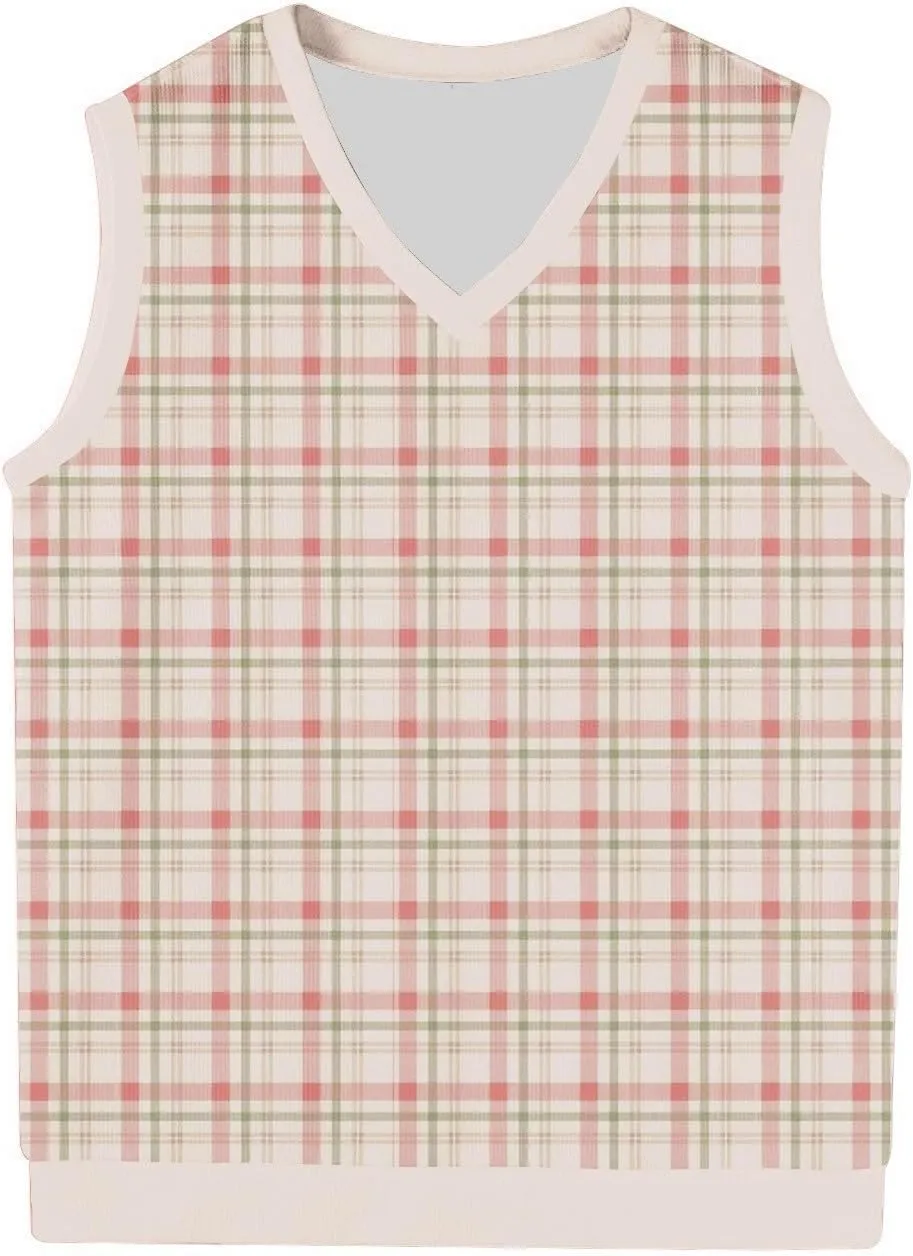 Mens V Neck Sleeveless Knit Pullover Argyle Sweater Vest Casual Business Work Slim Fit Lightweight Tank Tops