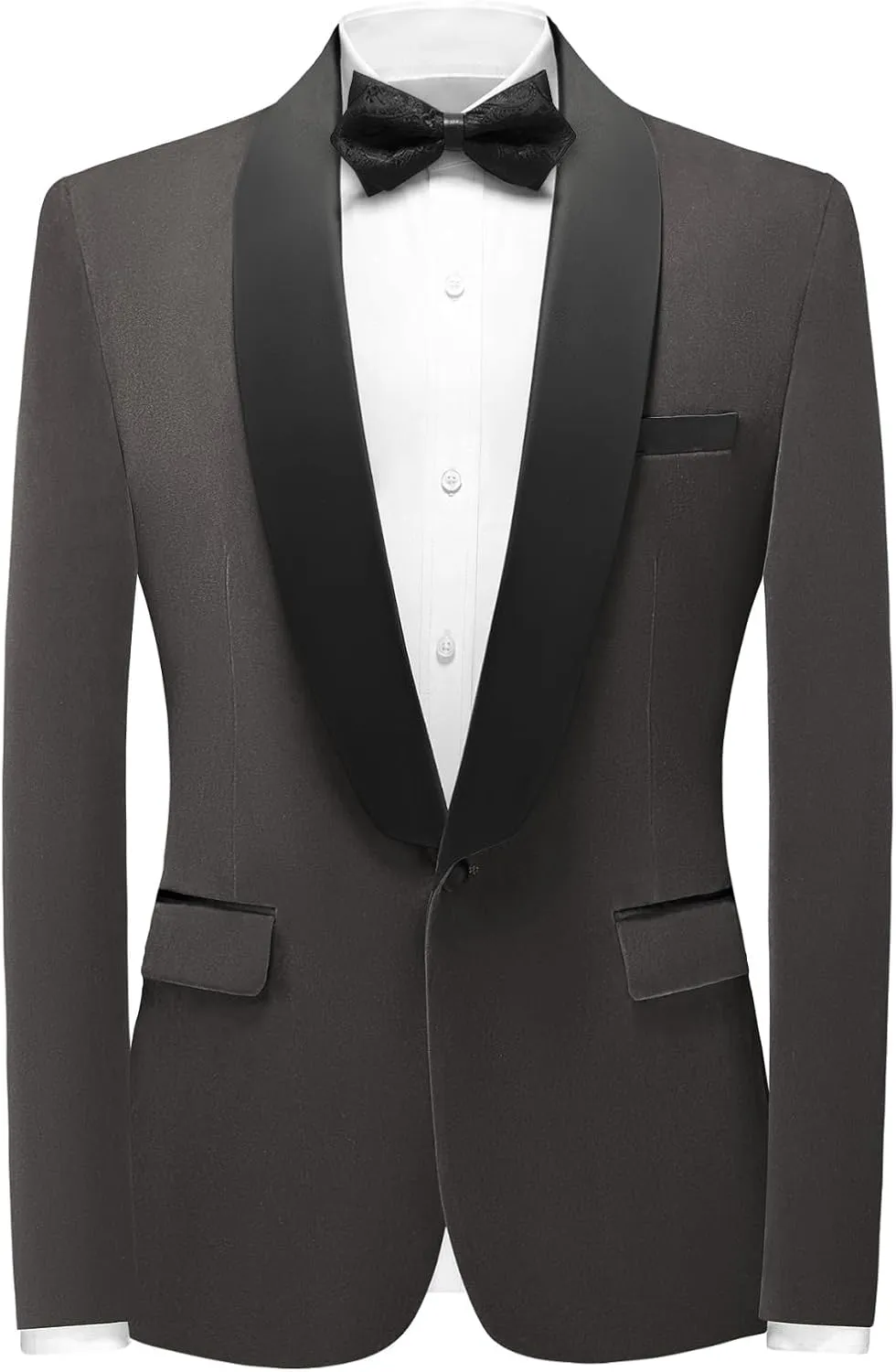Mens Velvet Suits Slim Fit 2 Piece Tuxedo Suit for Men Solid One Button Shawl Lapel Blazer Jacket & Pants Set for Wedding