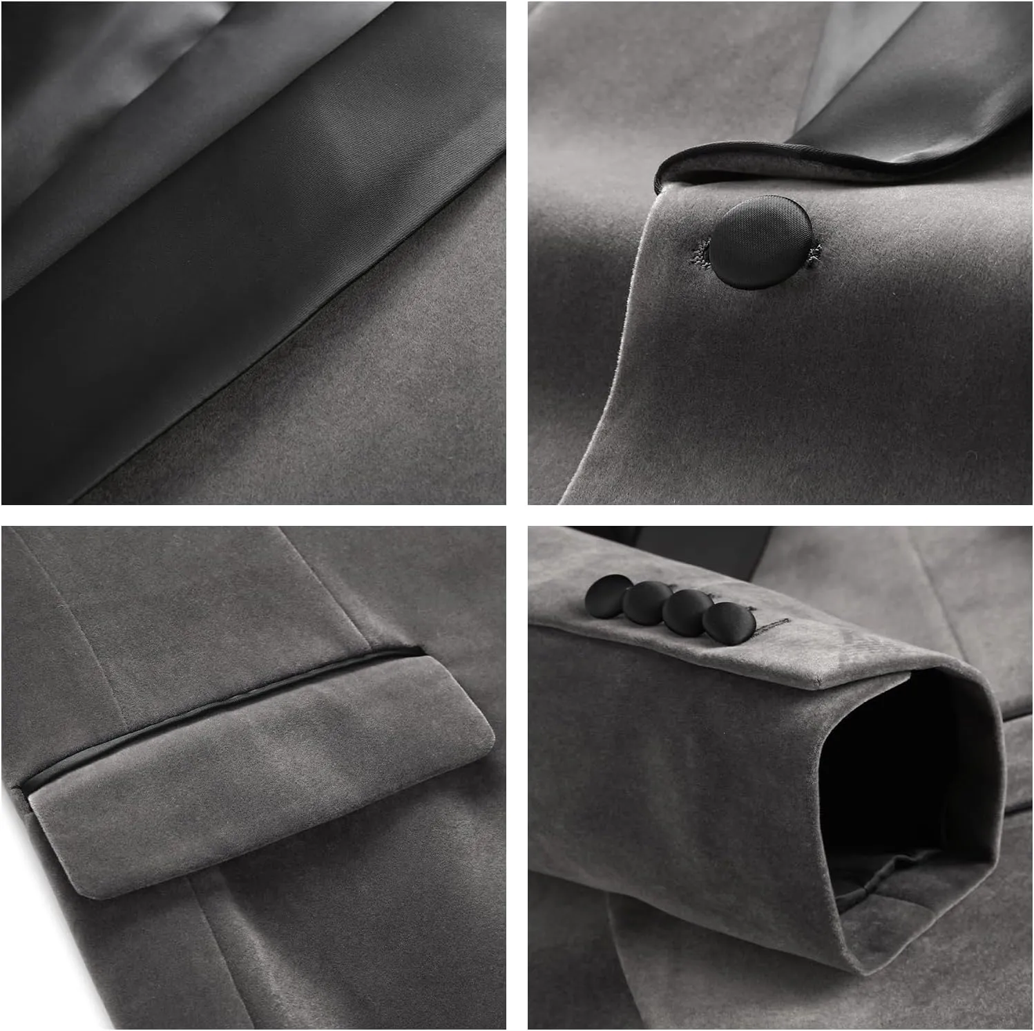 Mens Velvet Suits Slim Fit 2 Piece Tuxedo Suit for Men Solid One Button Shawl Lapel Blazer Jacket & Pants Set for Wedding