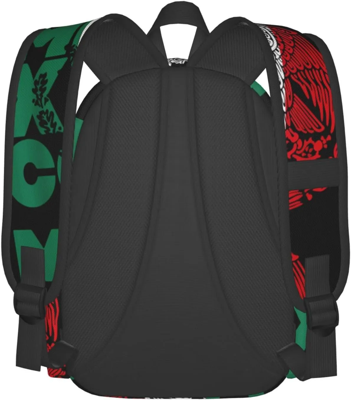 Mexico Mexican Eagle Flag Laptop Commuter Backpack Shoulder Bag Casual Back Pack Daypack Bags With Side Pockets For Work Travel Daily Use