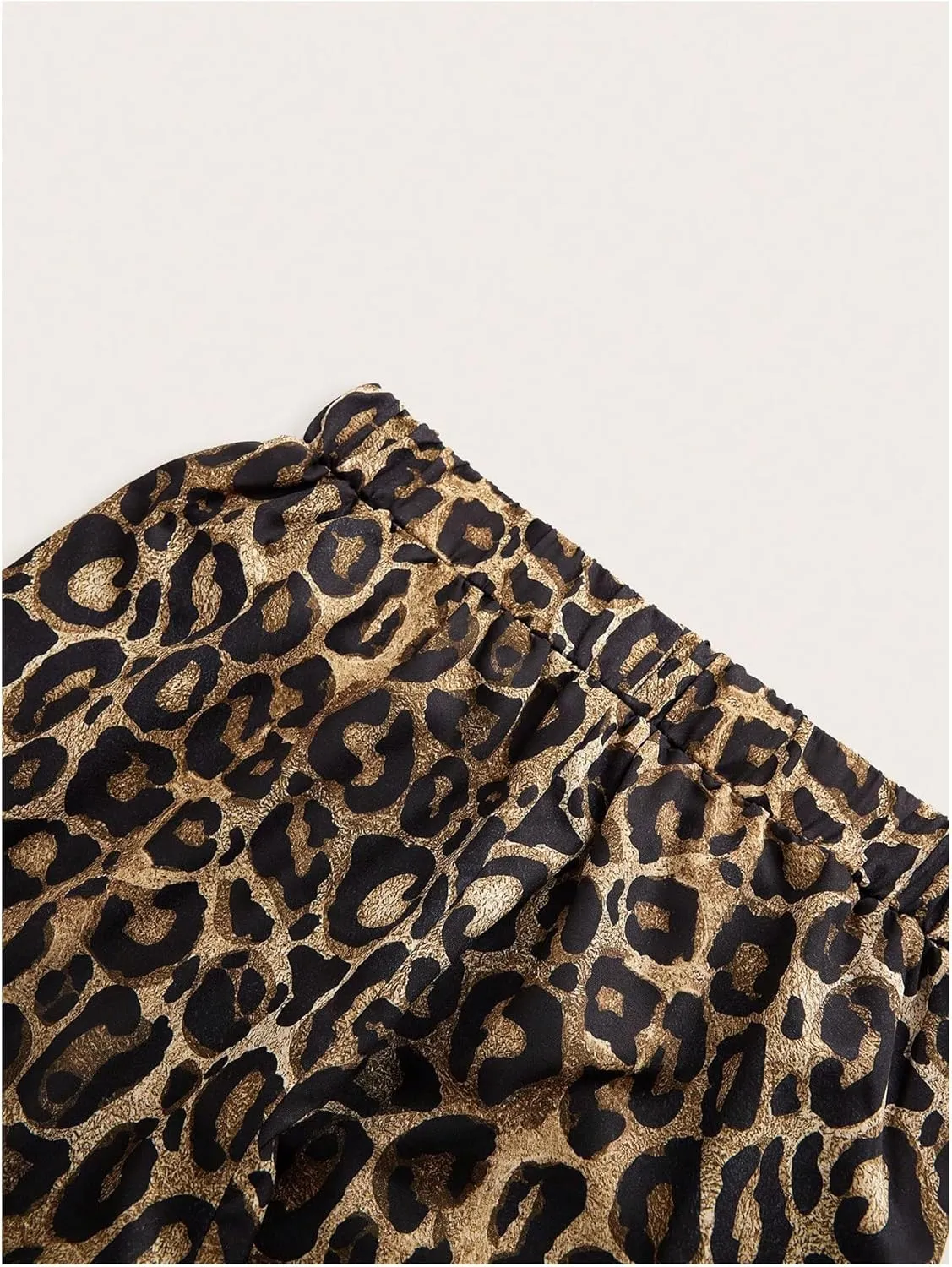Milumia Women's Leopard Print Wide Leg Pants High Waist Fall Long Trousers