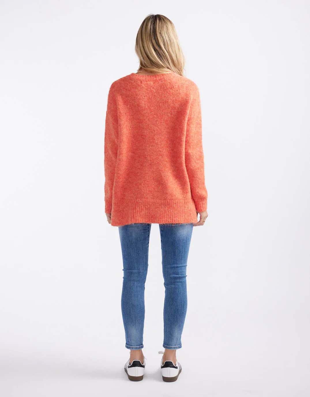 Mira Cosy Crew Wool Knit - Coral