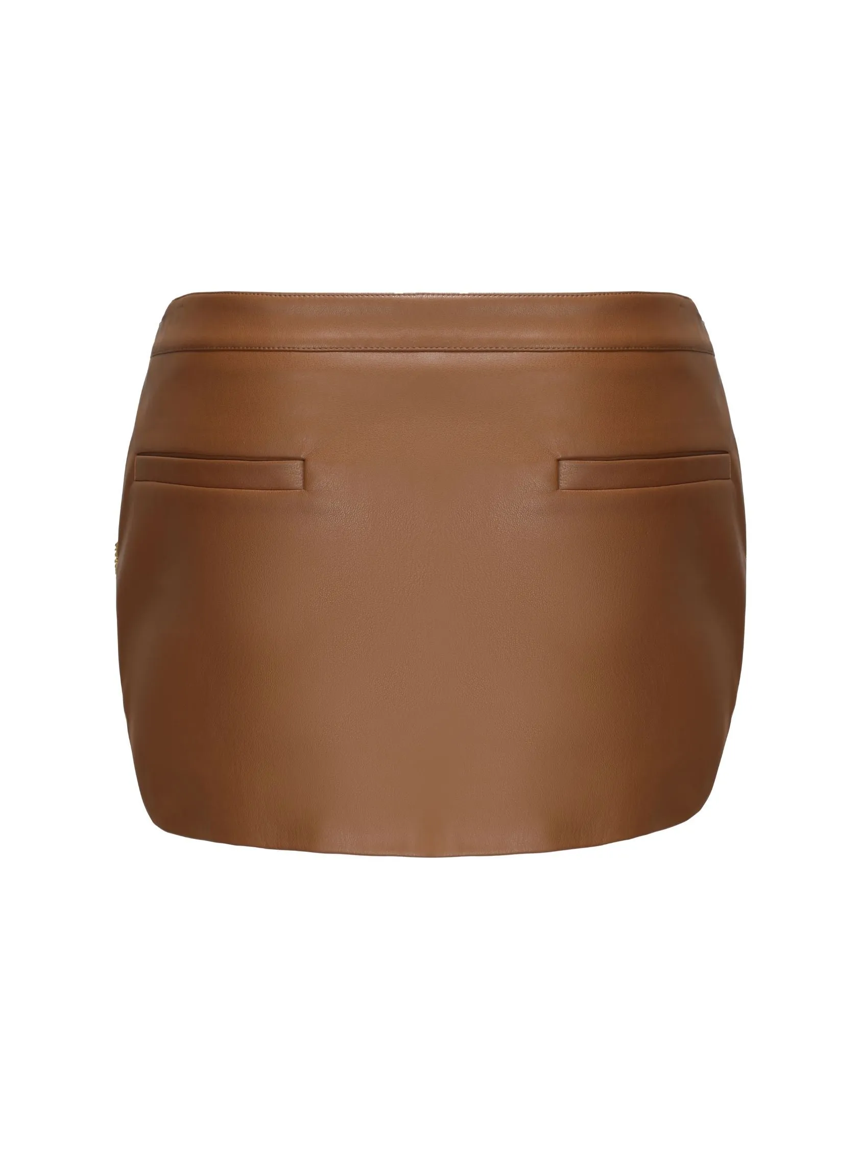 Miranda Leather Mini Skirt (Brown)