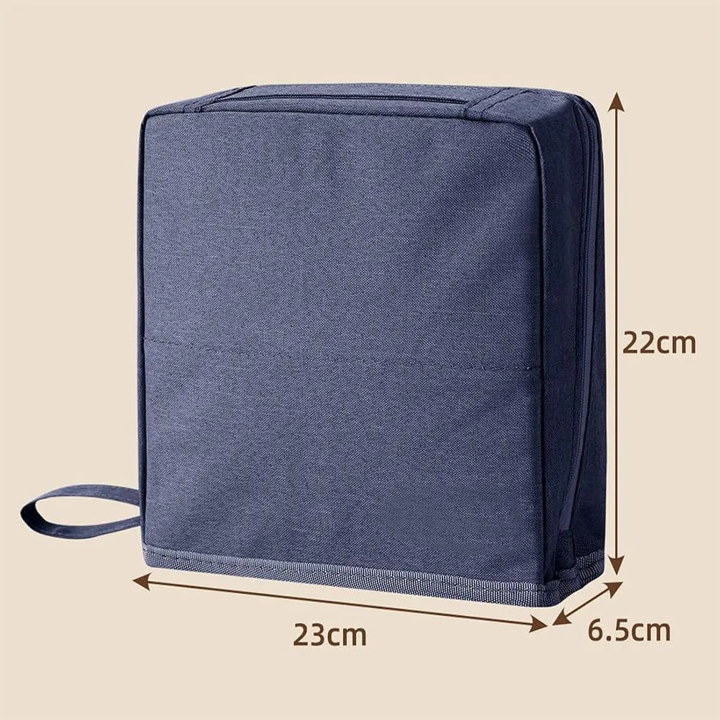 Multi-Purpose Large Capacity Oxford Cloth Standing Makeup Bag, Portable Lightweight Waterproof Organizer with Multiple Compartments, Upright Design for Travel, Work and Daily Use (Black)