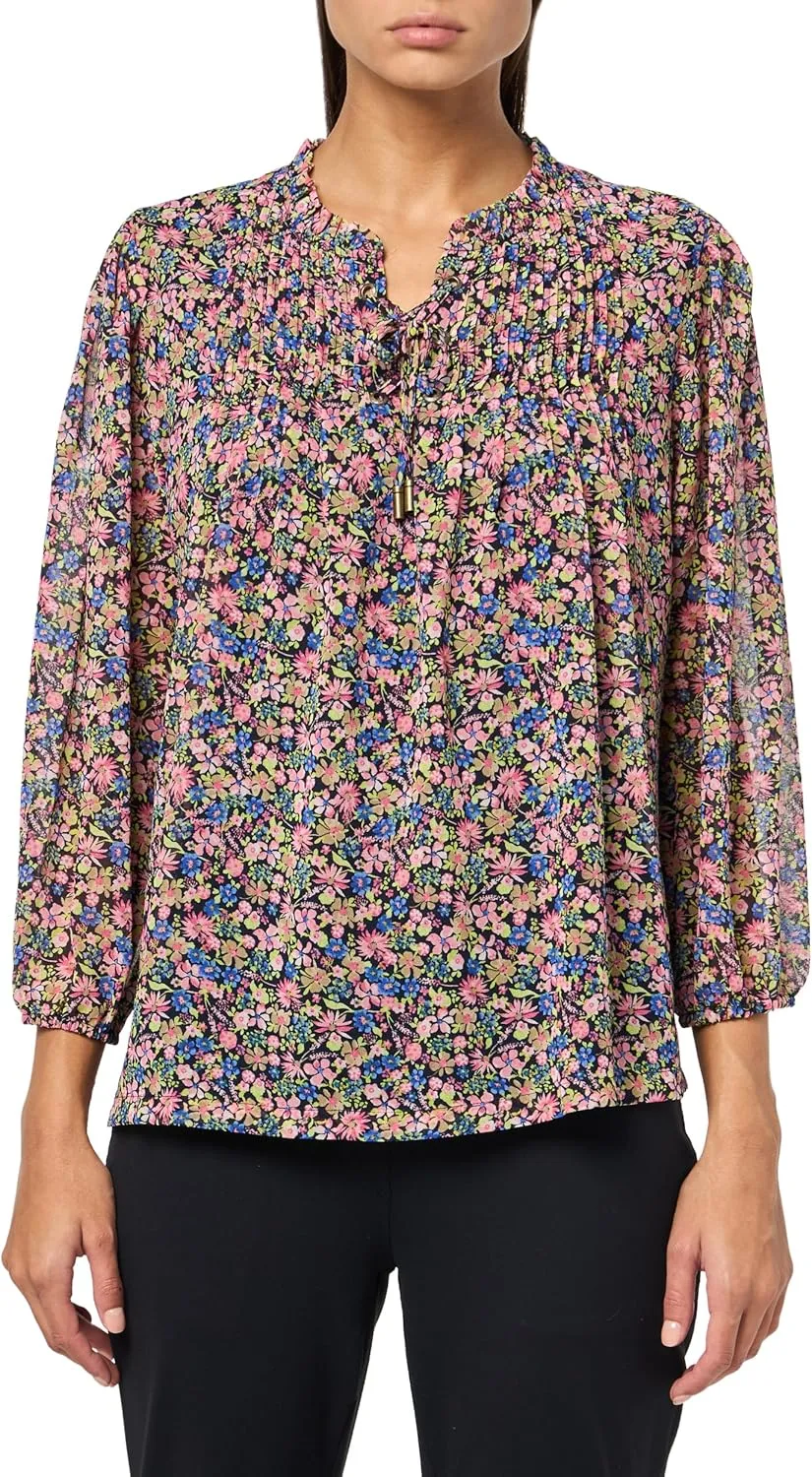 Nautica Women's Short Sleeve Button Placket Polo