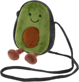 NOLITOY 1PC Cartoon Fruit Shaped Crossbody Bag for Avocado Coin Pouch and Phone Storage Creative Students Bag with Compact Design for Daily Use and Shopping