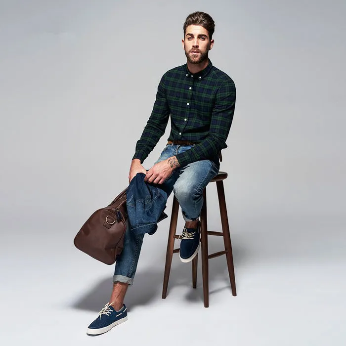 ON Slim Fit Green Classic Casual Shirts