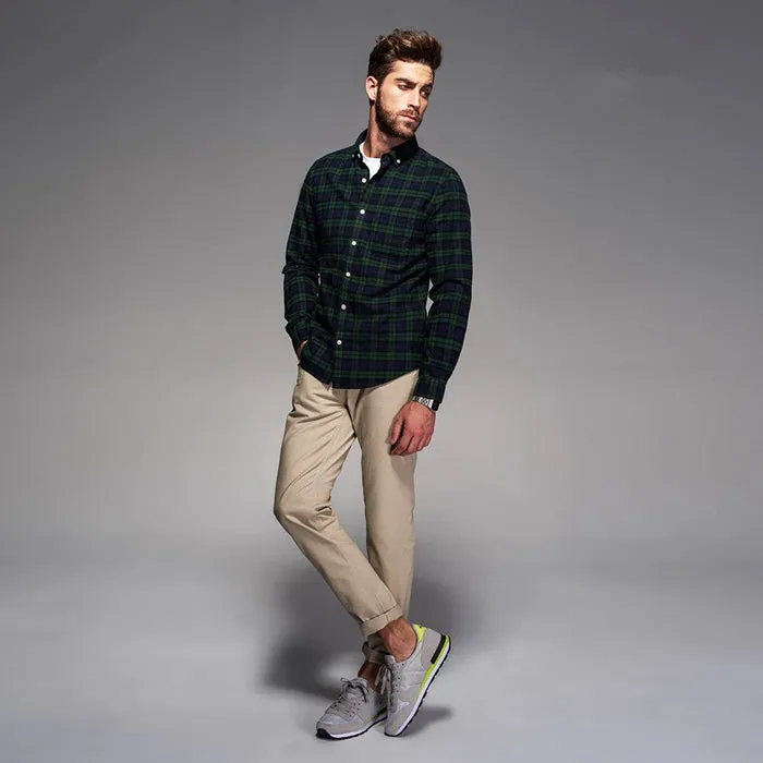 ON Slim Fit Green Classic Casual Shirts